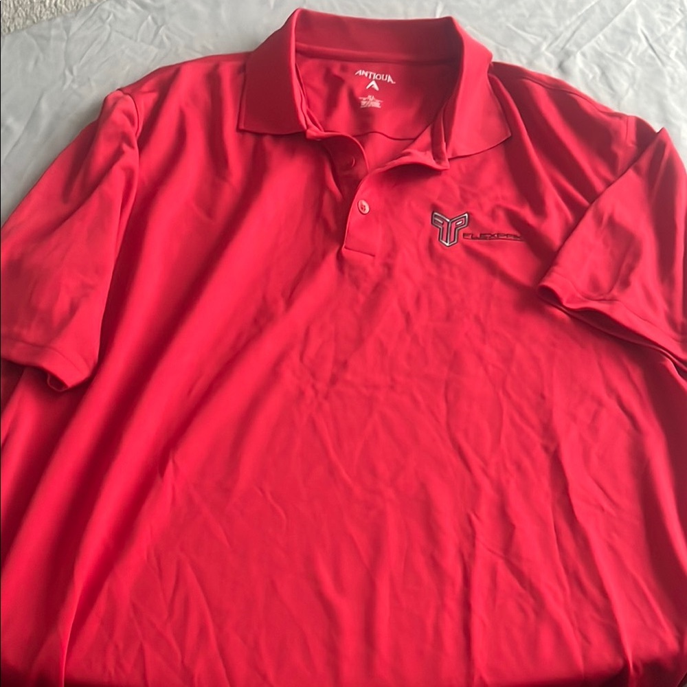 Antigua Red Polo Shirt Vibrant Cotton Blend Classic Collar NWOT